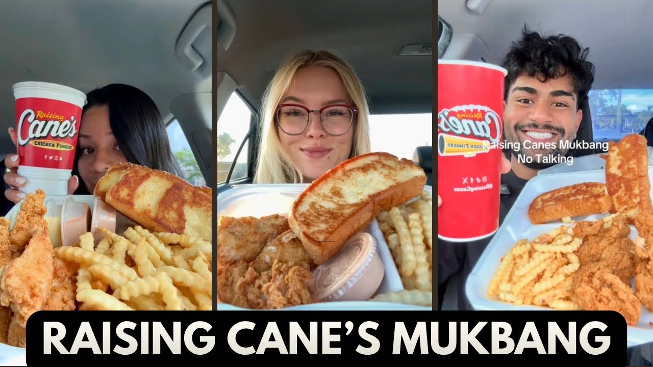 Raising Cane’s TikTok Compilation 🐔🔥 | Best Cane’s Mukbang Moments #tiktok #asmr #raisingcanes
