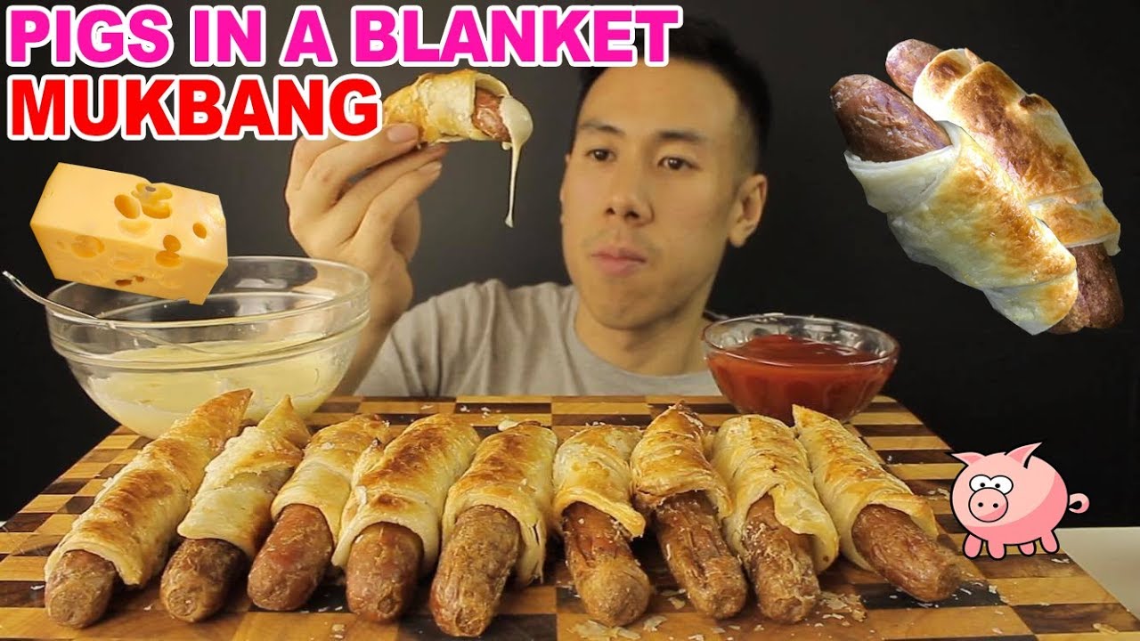 [MUKBANG LARGE PIGS IN A BLANKET+MELTED CHEESE-MASSIVE BITES