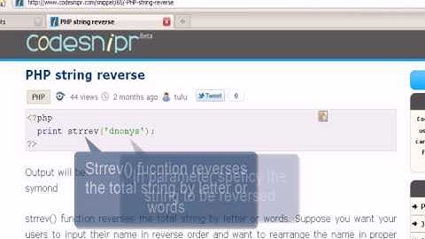 PHP Tutorial : php string reverse