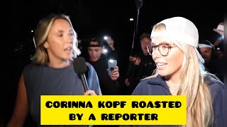 Corinna Kopf roasted by a reporter