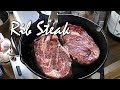 庭BBQ　スキレットでリブロースステーキを焼く Cast Iron Skillet Seared Rib Steak