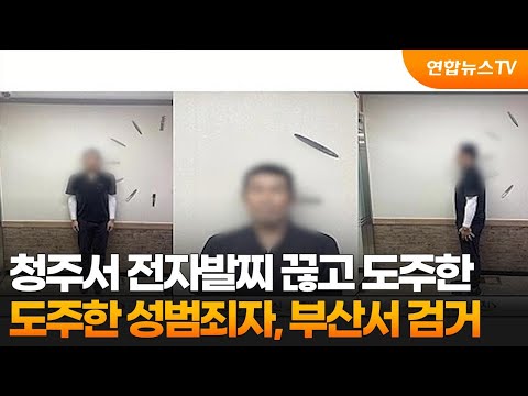 청주서 전자발찌 끊고 도주한 성범죄자, 부산서 검거 / 연합뉴스TV (YonhapnewsTV)