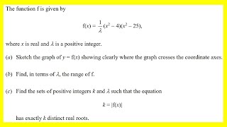 AEA 2003 q5 functions + differentiation (Maths: Advanced Extension Award)
