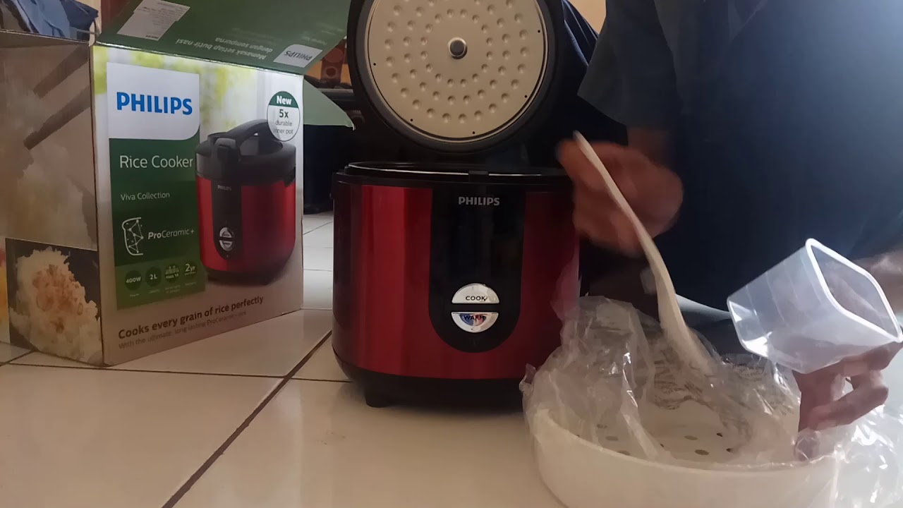 Unboxing rice cooker philips viva collection HD3132 YouTube