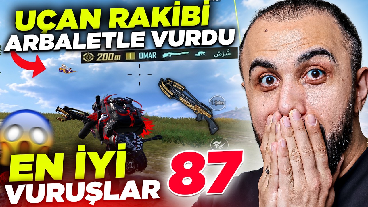200 METREDEN UÇAN ADAMI ARBALETLE HAVADA VURDU 😱 EN İYİ VURUŞLAR #87 - PUBG Mobile