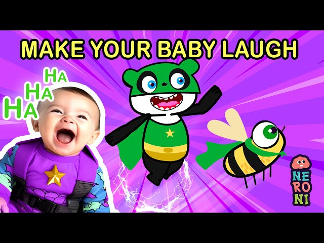 Visuals and Sounds for Babies 😂 | Goofy Panda & Beebee  - Superheroes | Neroni Kids class=