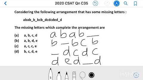 Civil Service 2020_Qn C35, Considering the following arrangement that has some missing letters:.....