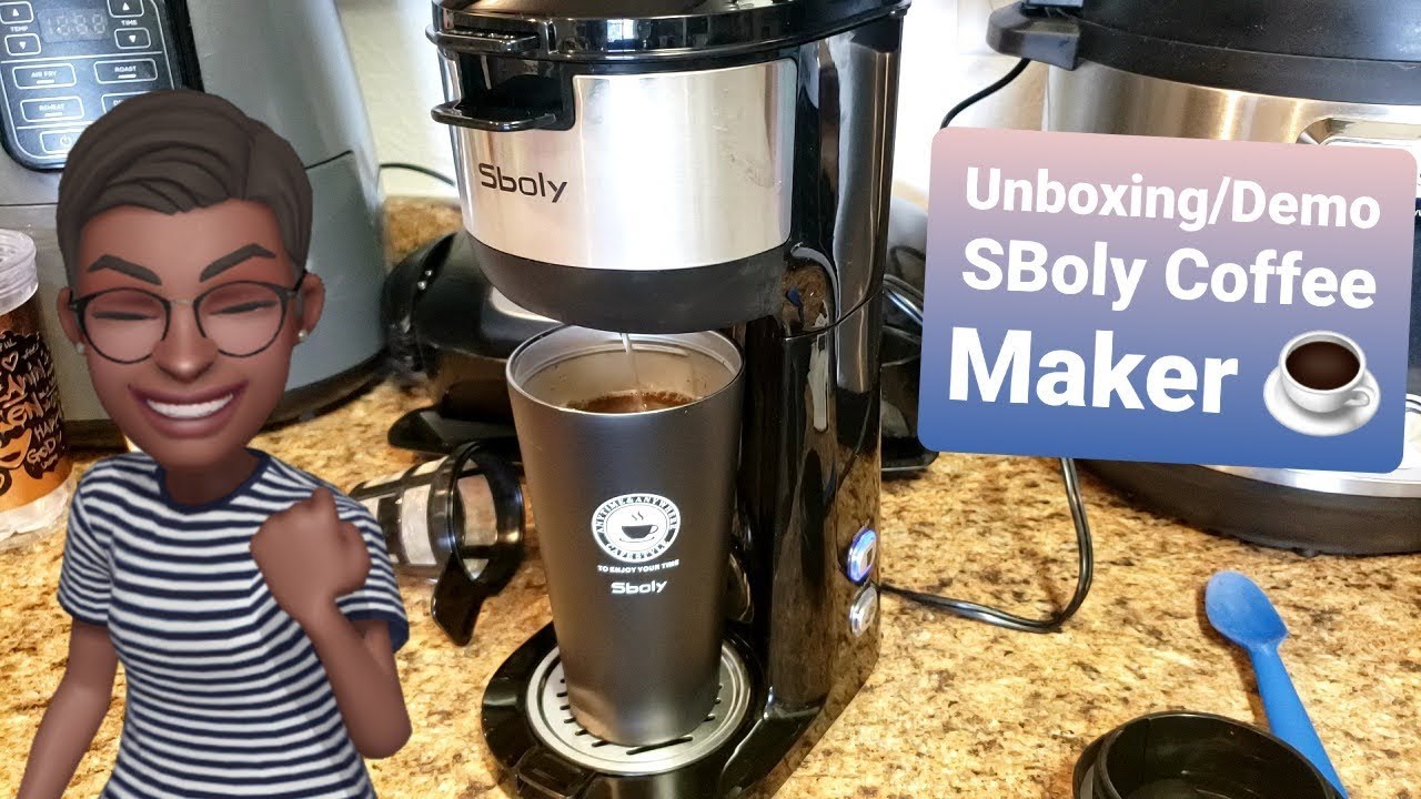 Sboly Single Service Coffee Maker K-Cup Brewer Pod&Ground Percolators  Coffee Pot