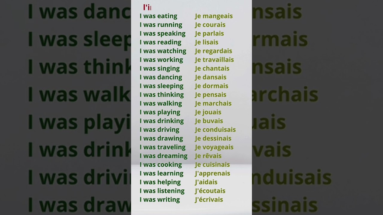 Imparfait/the imperfect 