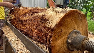 : Woodworking Art Creative // Crafting Technique Wood And Manual Woodcarving Of Carpenter On Lathe