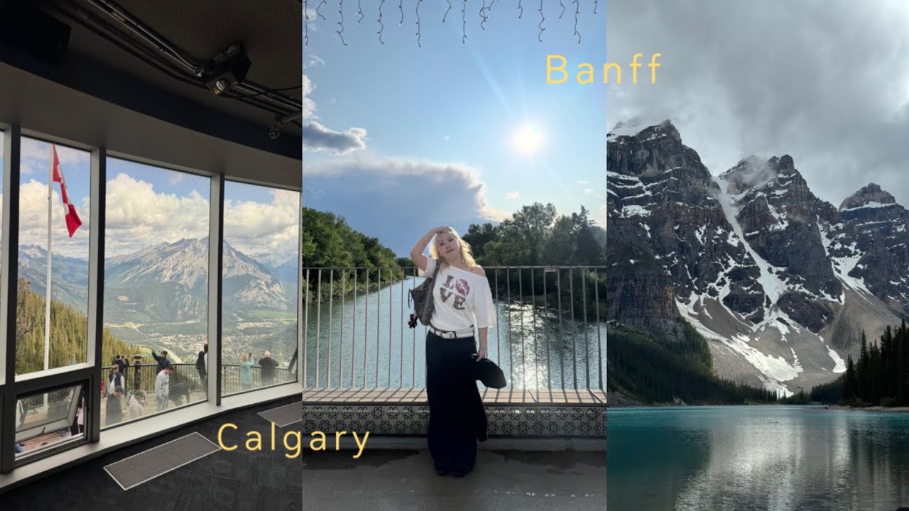 vlog 캐나다 밴프 • 캘거리 여행 브이로그 (밴프 곤돌라, 로키산맥, 모레인호수, 루이스레이크 못감.., 캘거리 다운타운, 크로스아이언 쇼핑)