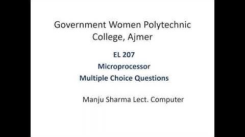 EL 207 MCQ  by Manju Sharma Lect. Computer, GWPC Ajmer
