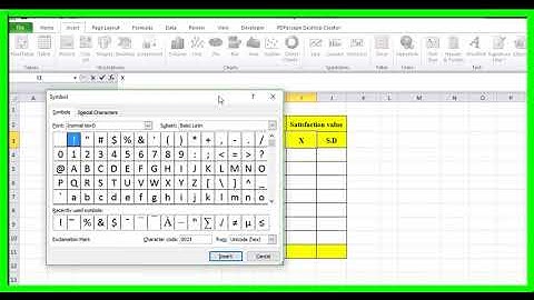 Excel: How to insert symbol X-Bar (Mean) -Statistics.