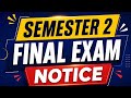SEMESTER 2 CCF FINAL EXAMINATION NOTICE | UNIVERSITY OF CALCUTTA