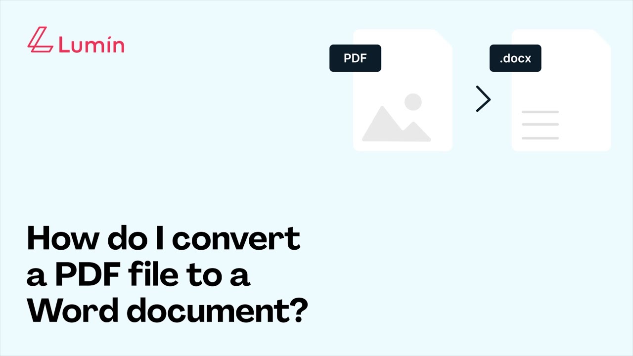 How do I convert a PDF file to a Word document using Lumin - YouTube
