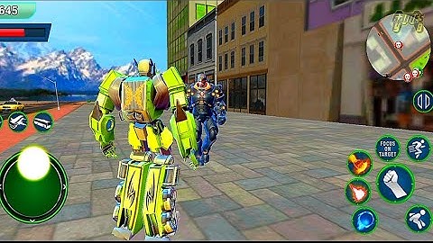 Flying Robot Bus Transform City Battle: Car Robot Transform Game 2021 #2 - Android Gameplay