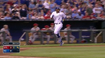 STL@KC: Aoki rips an RBI double along left-field line