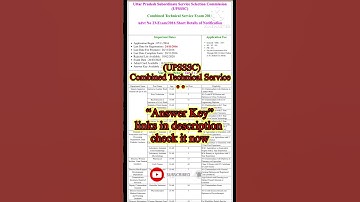 (UPSSSC)Combined Technical Service Exam 2016 | #upsssc #upsssclatestnews #viral