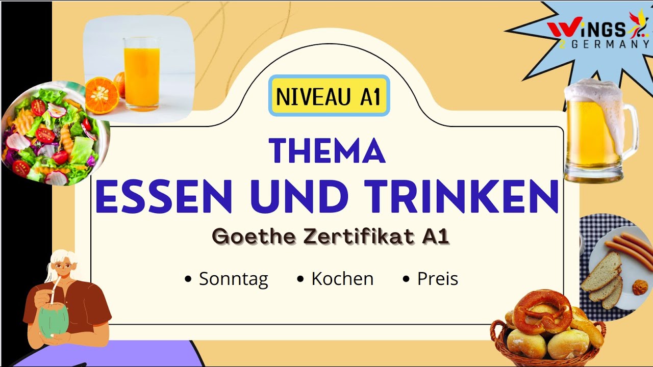 Essen In Deutschland Sprawdzian Klasa 7 - Essen Und Trinken | Thema | A1 Sprechen Teil 2 | Sonntag, Kochen, Preis