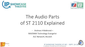 The Audio Parts of ST 2110   Andreas Hildebrand