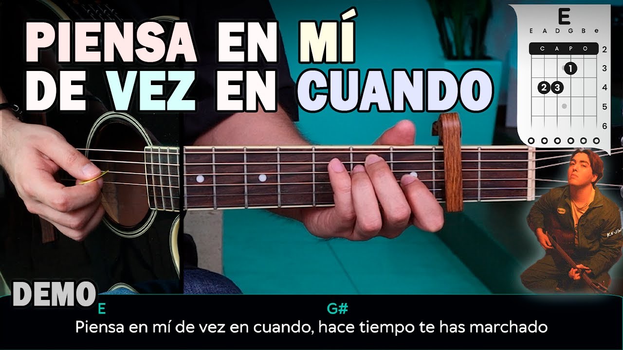 Piensa En Mí De Vez En Cuando - Kevin Kaarl En GUITARRA Demo Tutorial