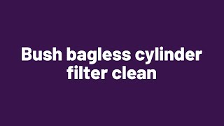 Bush bagless cylinder filter clean 