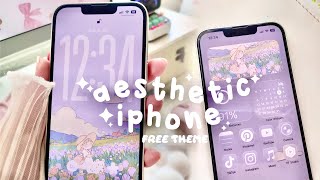 SOFT GIRL PURPLE iPHONE THEME ☁️ iOS Widgets, App Icons & Lockscreen Setup 🪻 customize with me ♡  screenshot 1