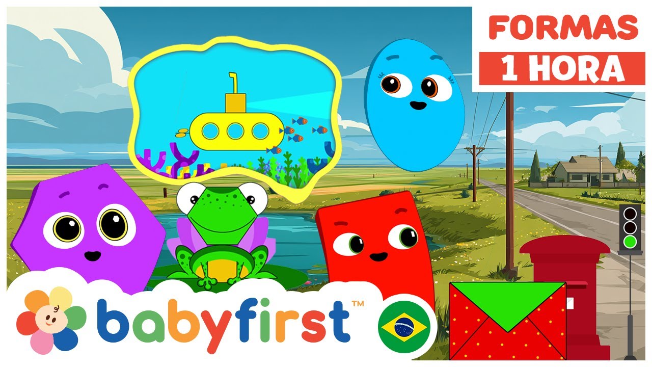Aprenda as FORMAS Geométricas com Animais e Veículos! | Círculo, Quadrado e Mais! | BabyFirst