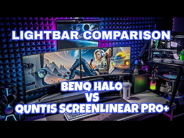 Quntis Monitor Light Bar PRO+ with desk top dial. #quntis #monitorlig