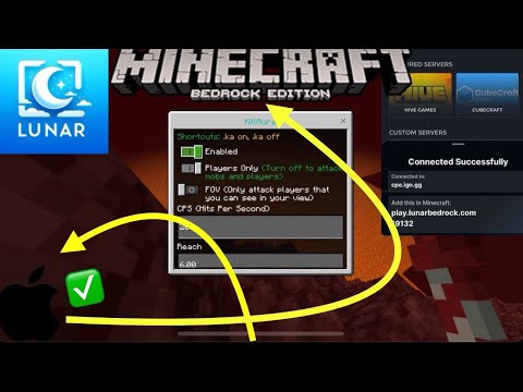 NEW MCPE HACK CLIENT - LUNAR PROXY REVIEW/TUTORIAL ON CPE all platforms supported (ios console etc.)