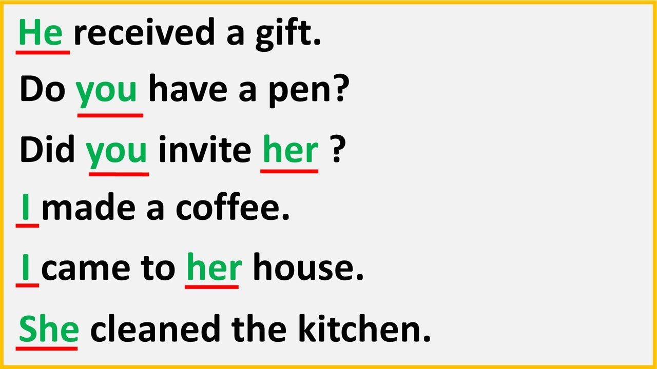 Underline the Pronouns in English Grammar Sentences - YouTube
