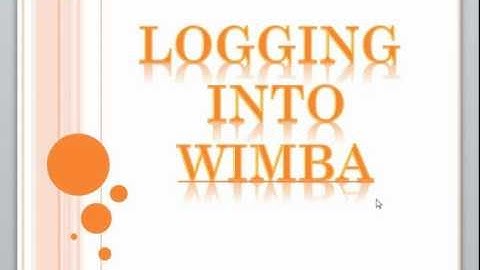 Logging into Wimba Via E-Mail