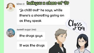 haikyuu!! x class of '09 the anime || haikyuu texts \/ skit || kiyoko \& sugawara friendship