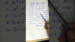 Important Algebra formulas #mathstricks #mathshorts #mathsforexams