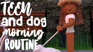 Teen and Dog's Morning Routine| Bloxburg Roleplay