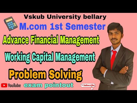 M.com 1st semester | Working Capital management Problem solved | Advance Financial Management |vskub