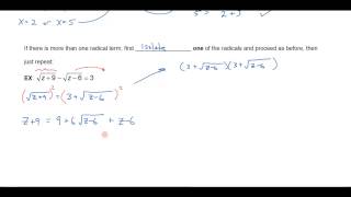 Solving Radical Equations That Require Squaring a Binomial
