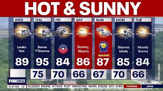 DC weather: Sunny Wednesday; isolated thunderstorms possible