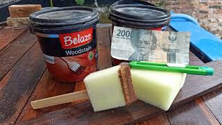 Pengaplikasian Plitur Belazo Dengan Kuas Spoon | Membuat Foam Brush