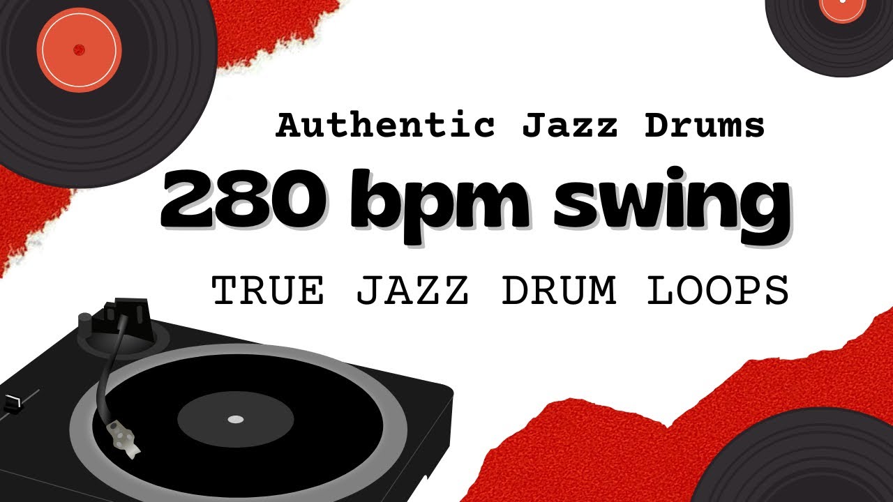 280 bpm bebop swing- acoustic drums- live recording-drums only 