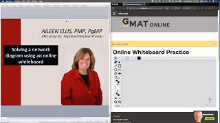 How to use the online whiteboard for a network diagram (critical path) Q on the PMP Exam with Aileen