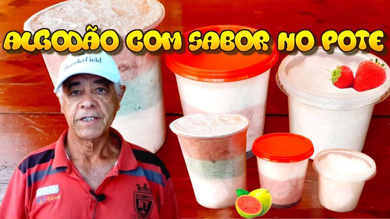 🔴ALGODÃO DOCE NO POTE COM SABOR DE FRUTAS-Família Souzza