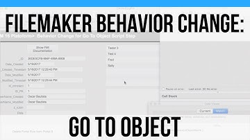 FileMaker Behavior Change in  16 - Go To Object - FileMaker Video Training