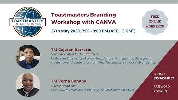 Toastmasters Branding Workshop using CANVA