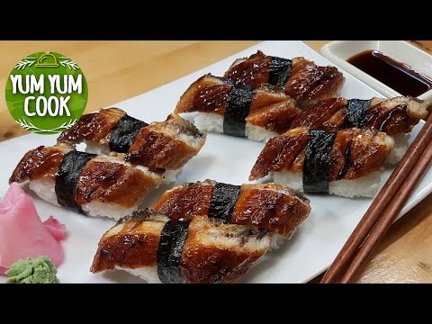 Unagi Sushi Nigiri | Roasted Eel Sushi | YumYumCook