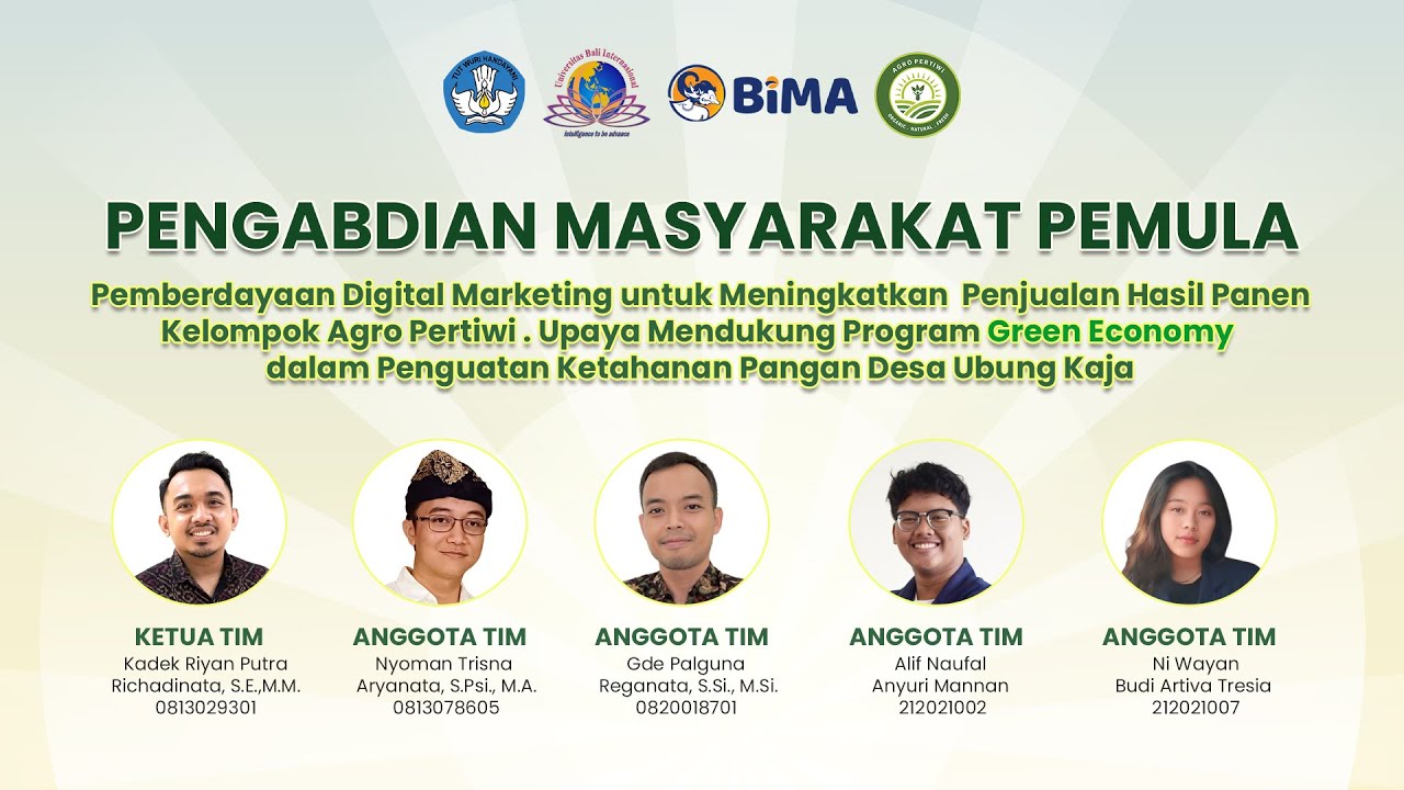 PMP UNBI - Pemberdayaan Digital Marketing Meningkatkan Penjualan Hasil Panen Kelompok Agro Pertiwi