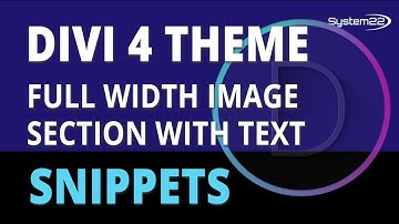 Divi Theme Full Width Image Section With Text Overlay 👍