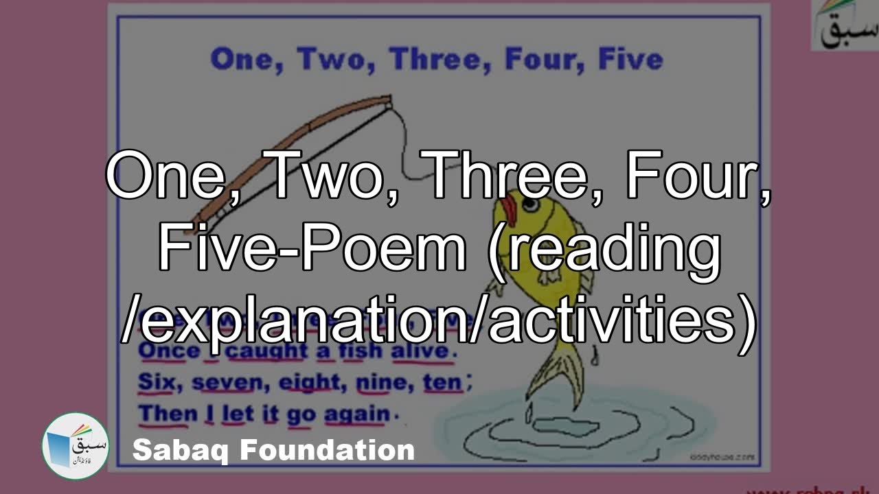 Poem: One, Two, Three, Four, Five Worksheet for Kindergarten - 1st Grade