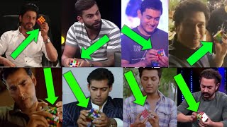 SRK ! Kohli,Salman,Sachin,Aamir Khan, Akshay Solving Rubik's Cube | How to solve Rubik's Cube#video