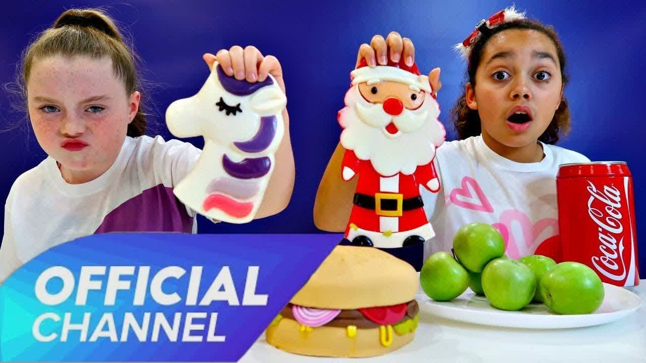 TIANA'S Toy AndMe Real Food VS Gummy Food! Challenge!! Christmas